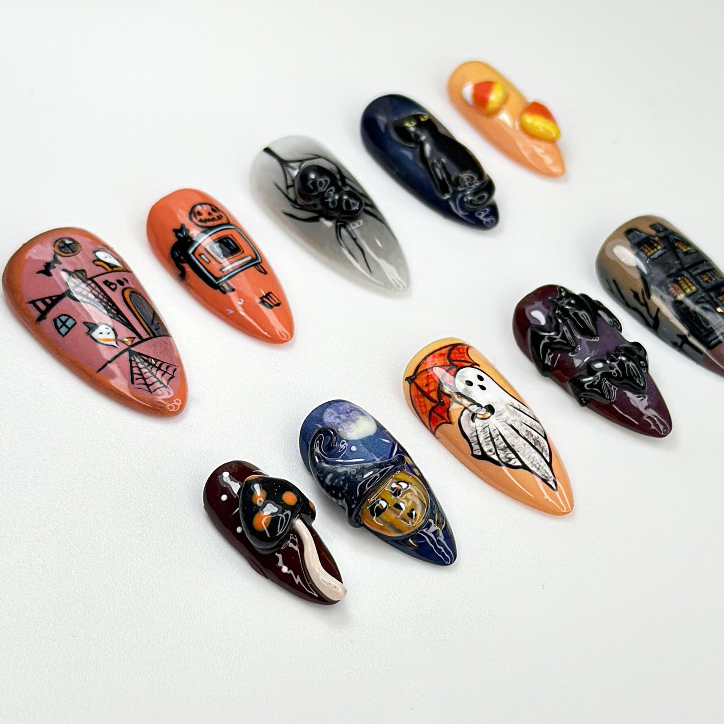Halloween Ghost Press On Nails - Haunted Halloween Press On Nail Set