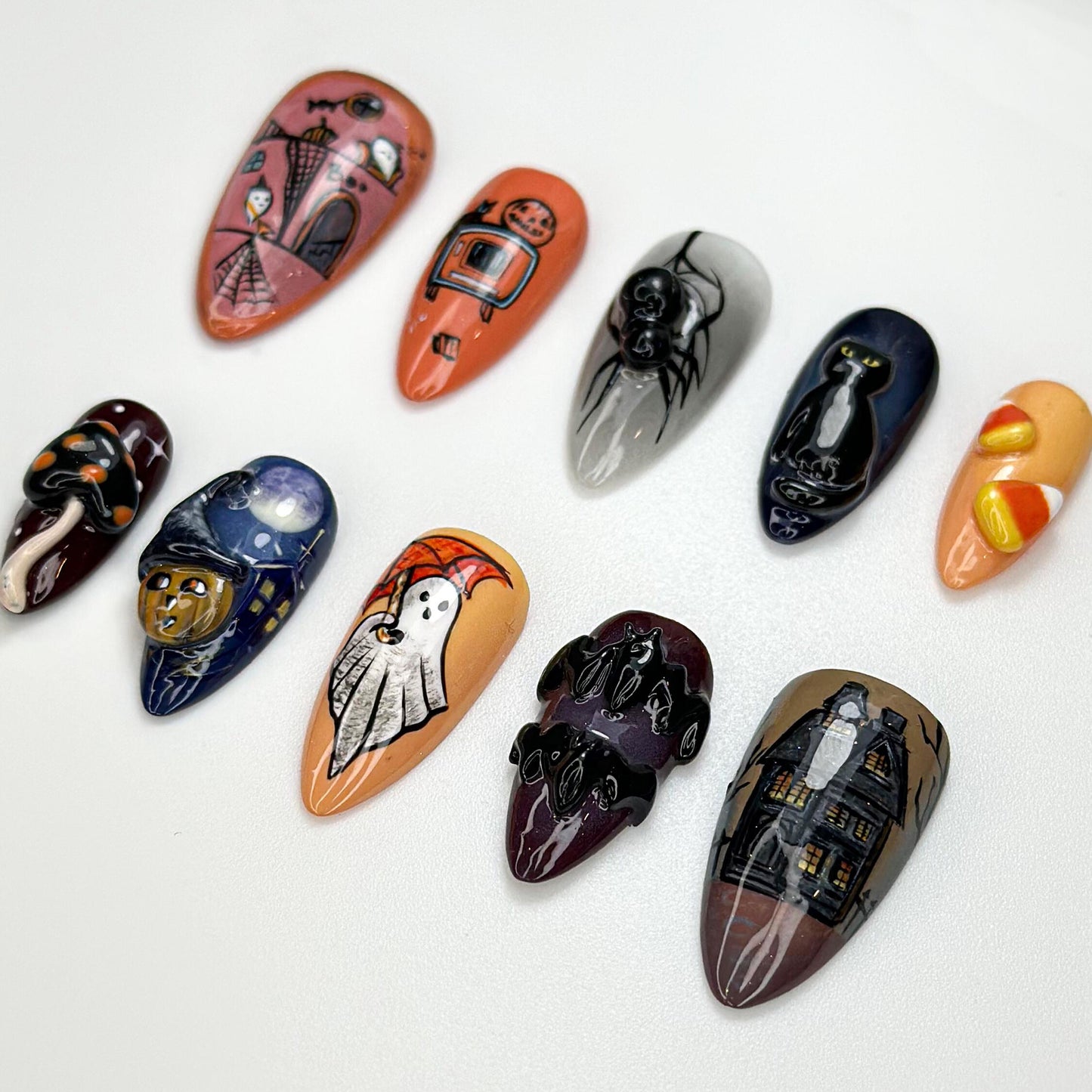 Halloween Ghost Press On Nails - Haunted Halloween Press On Nail Set