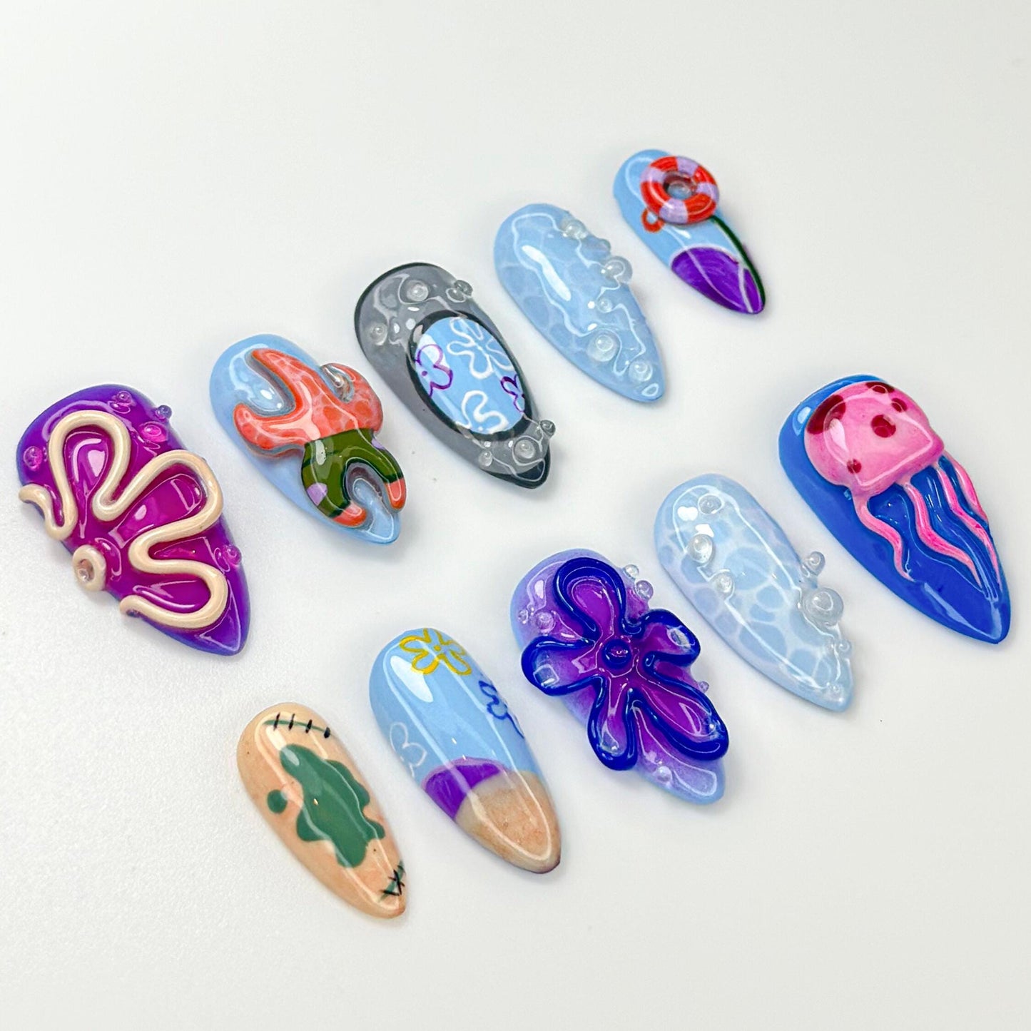 Undersea Cartoon Press On Nails