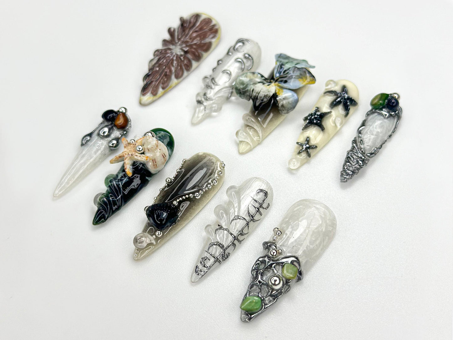 Gothic Summer Theme Press On Nails