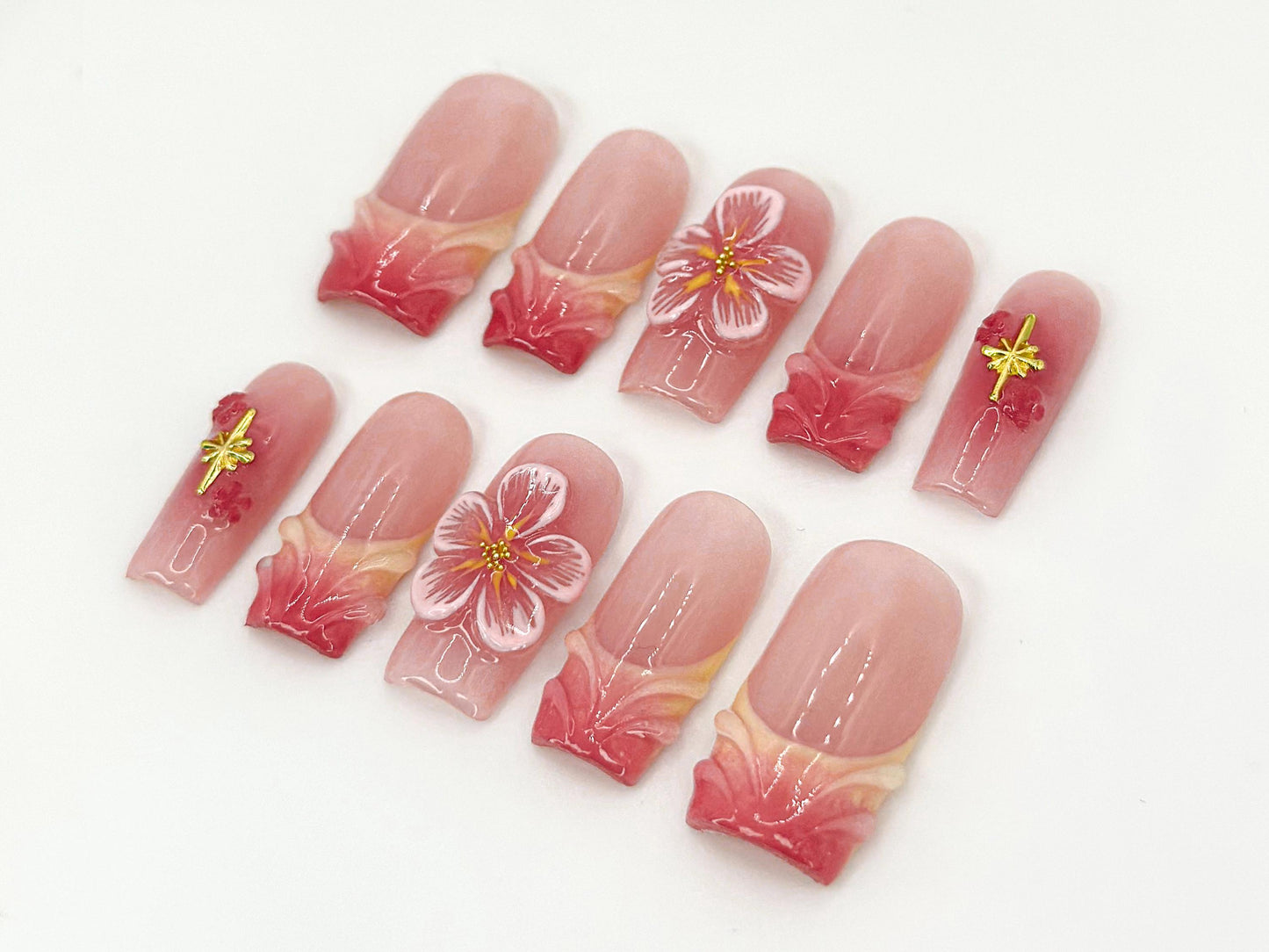 Floral Elegance Pink Nail Art Set