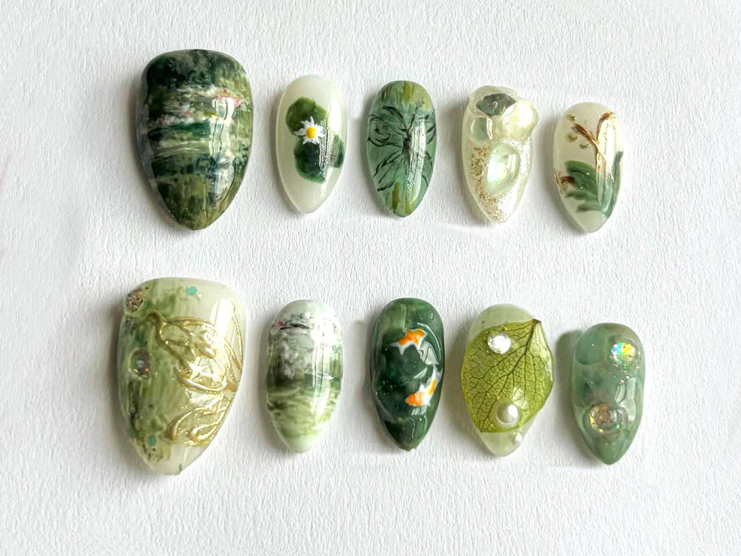 Stunning Green Nail Art - Unique Designs