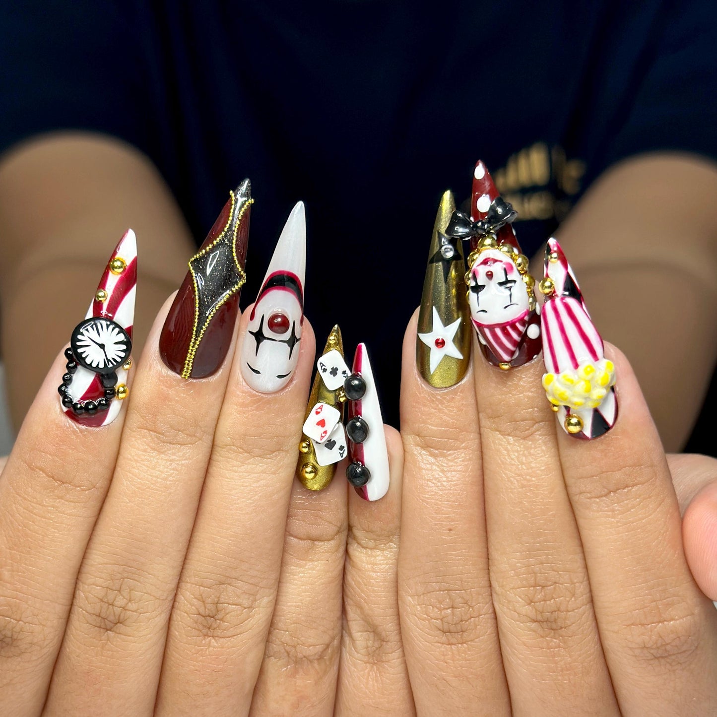 Halloween Circus Press On Nails - Carnival Circus Clown Press On Nails