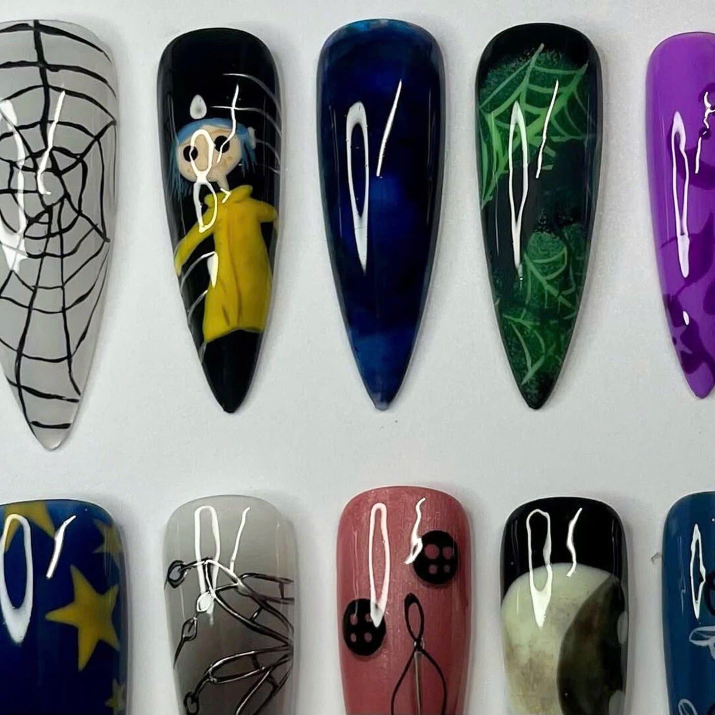 Coraline Press On Nails - Gothic Coraline Inspired Press On Nails