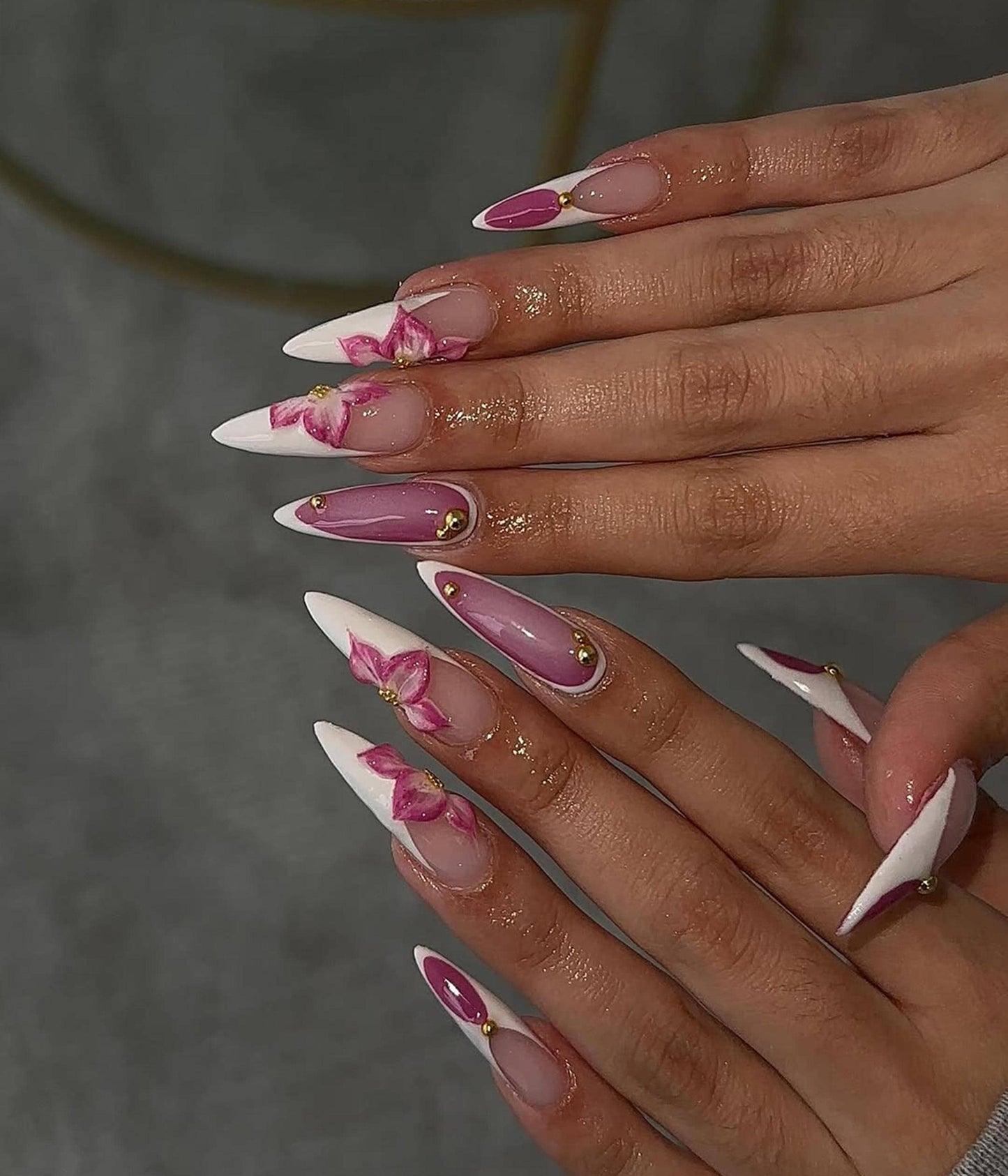 Elegant Orchid Bloom Press-On Nails with Graceful Charm