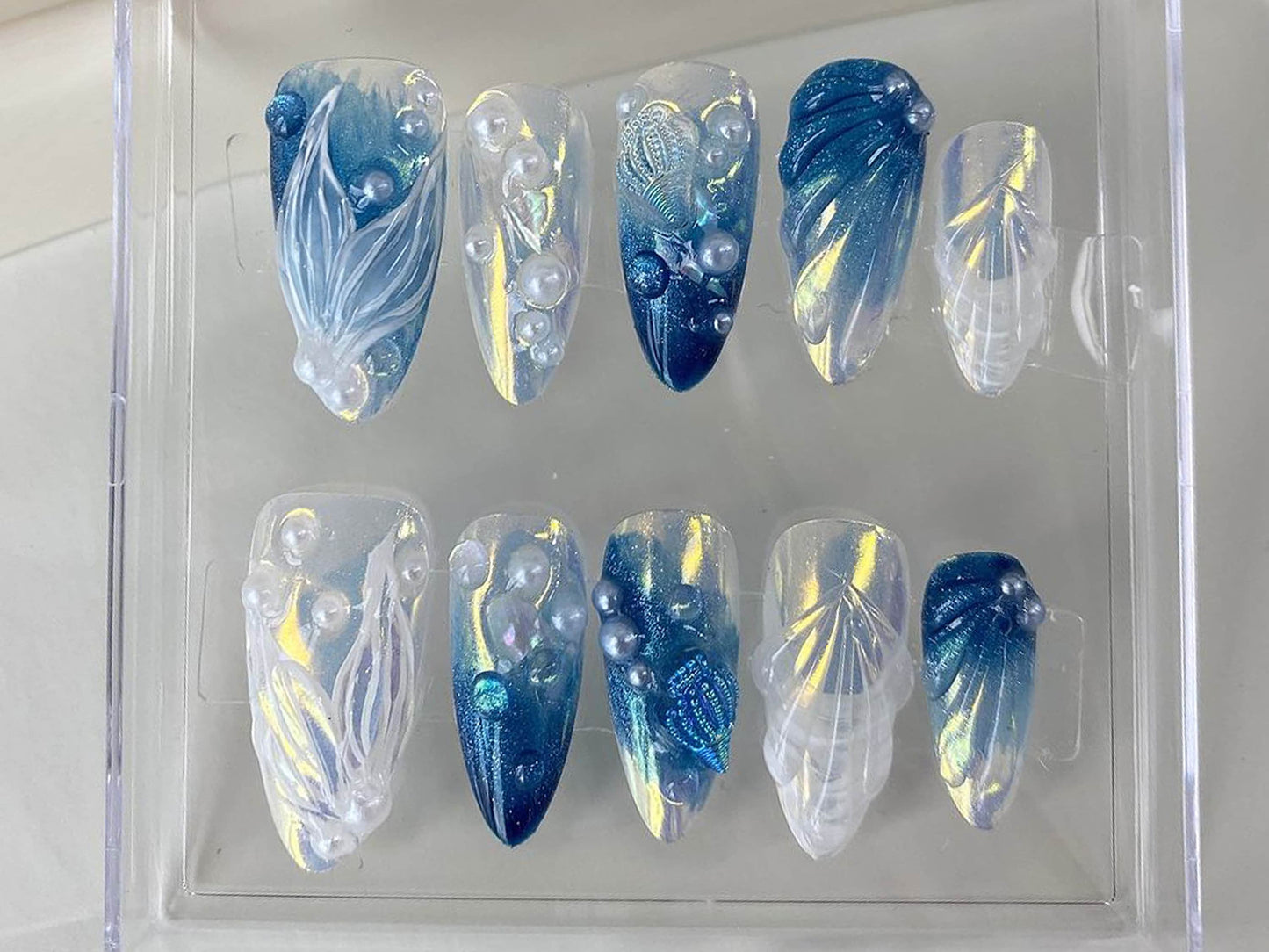 Oceanic Pearl Fantasy Press On Nails