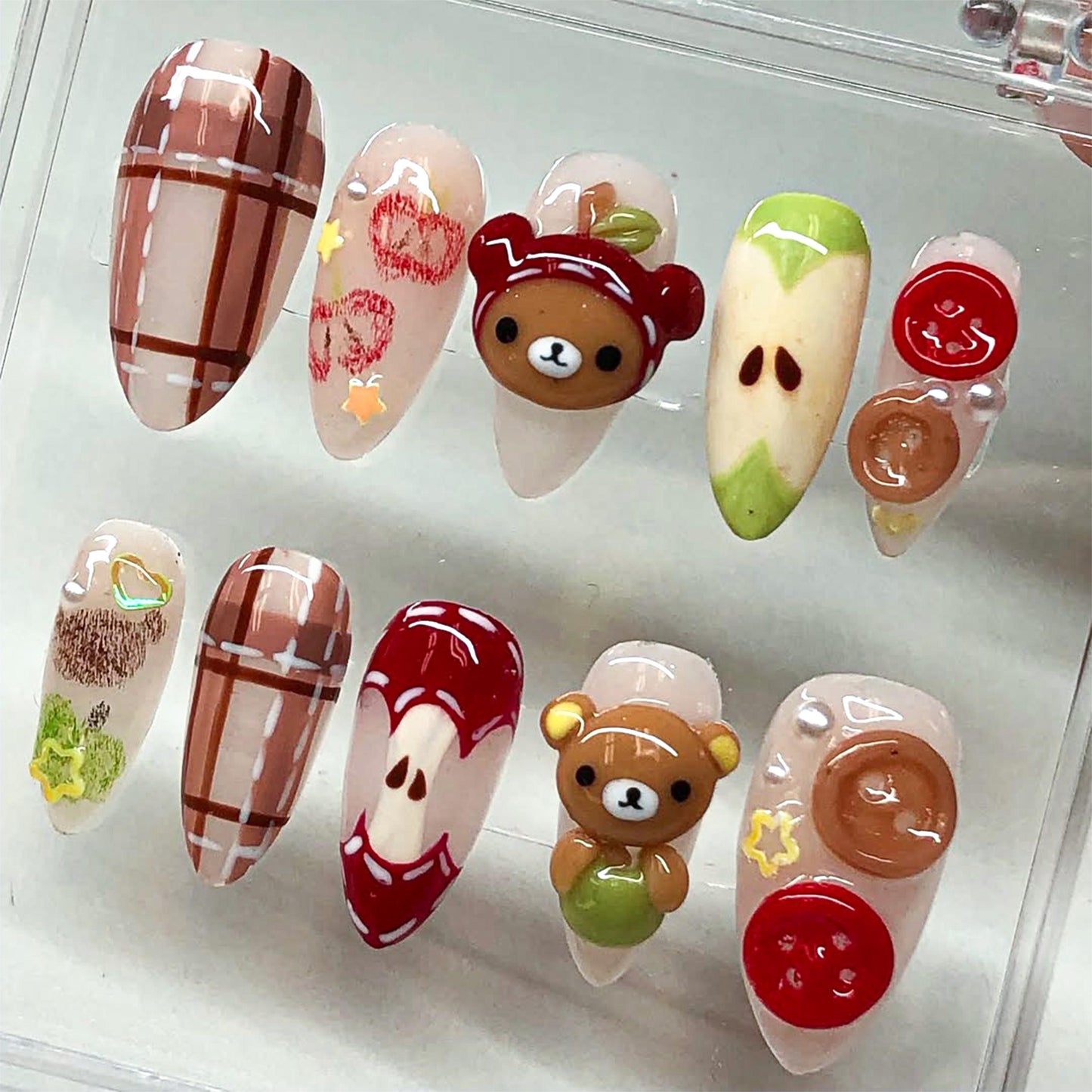 Retro Chocolate Swirl Press-On Nails Set