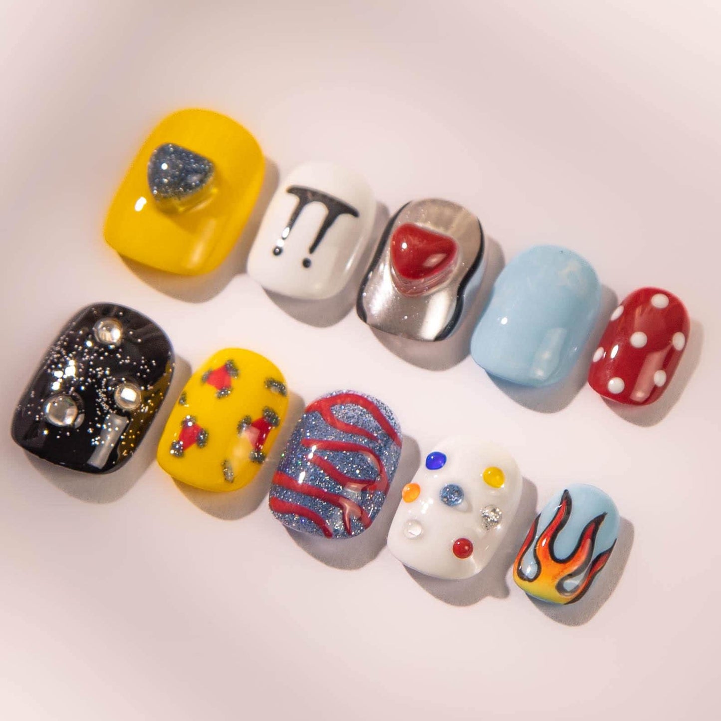 G-Dragon Inspired Luxury Press-On Nails with Bold Flair.