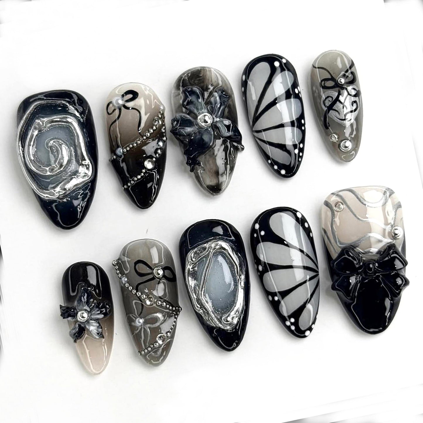 Black Butterfly Press On Nails