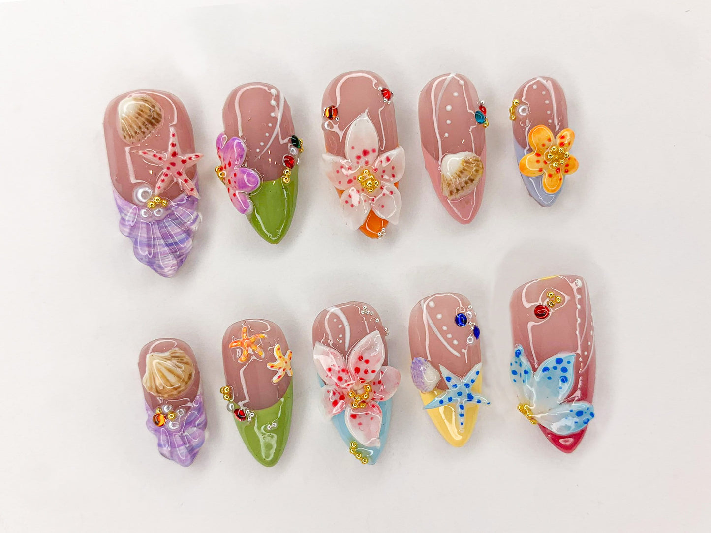 Stunning Ocean Nail Art Set - Vibrant Designs