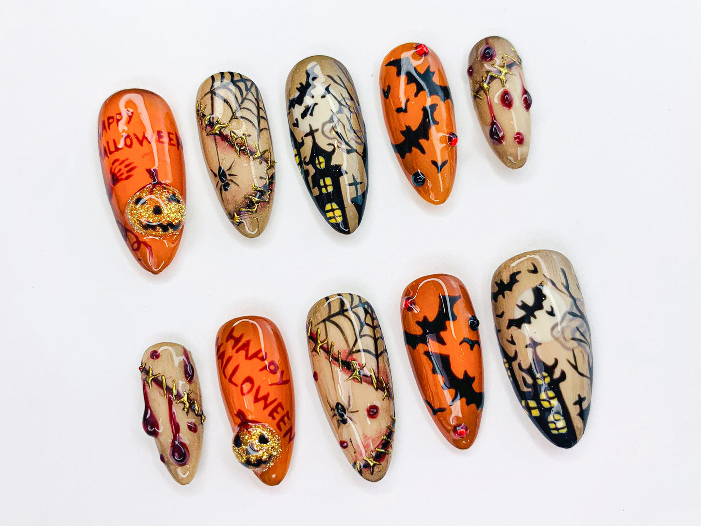 Spooky Halloween Press On Nails