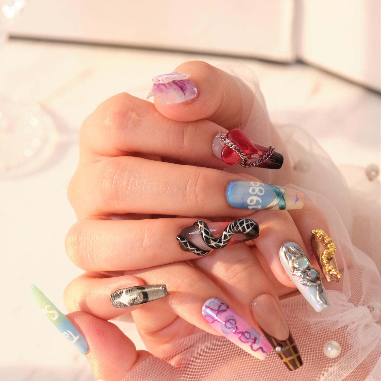 Taylor Swift The Eras Tour Inspired Press-On Nails with Timeless Flair.