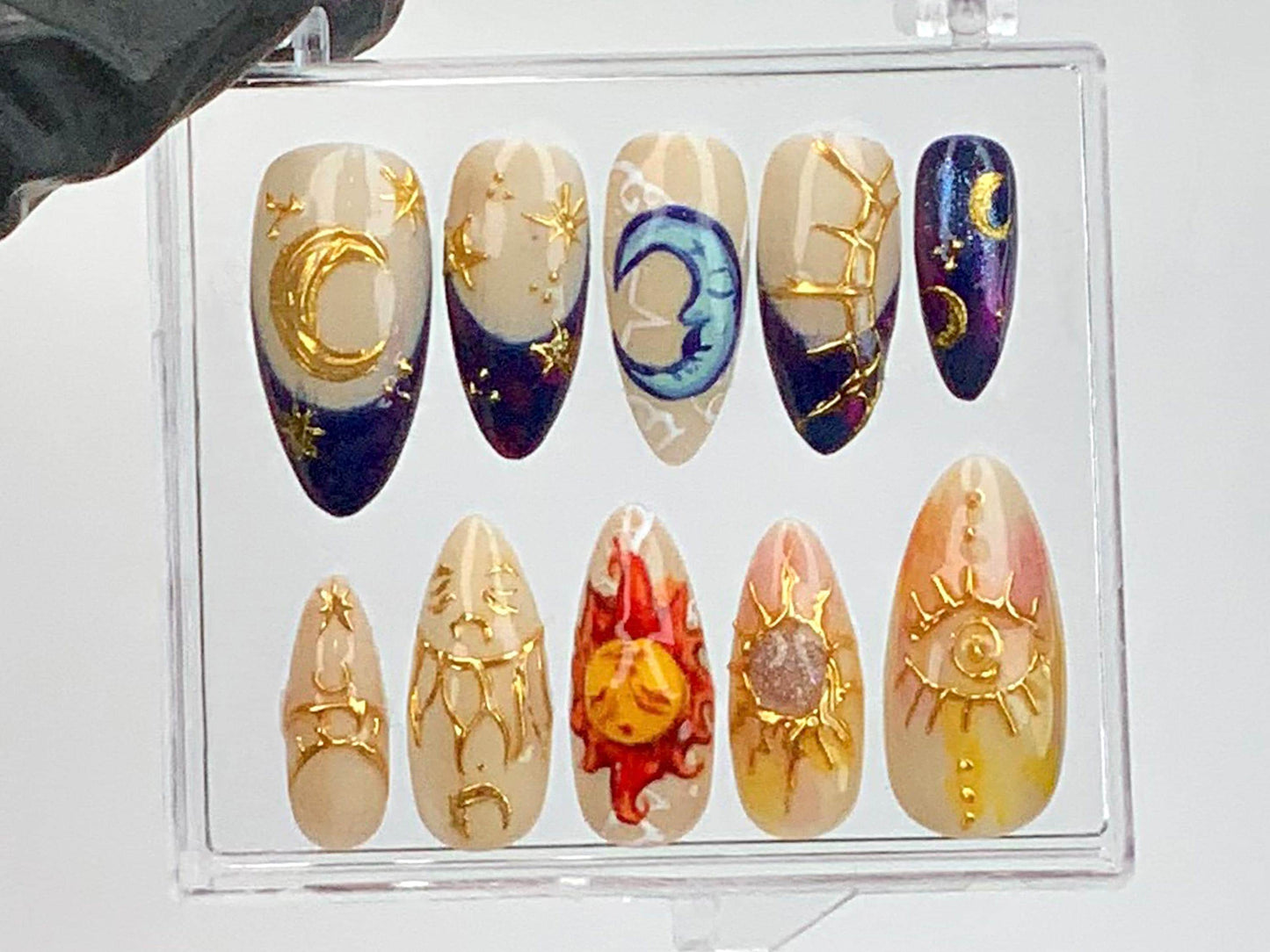 Celestial Sun and Moon Press On Nails