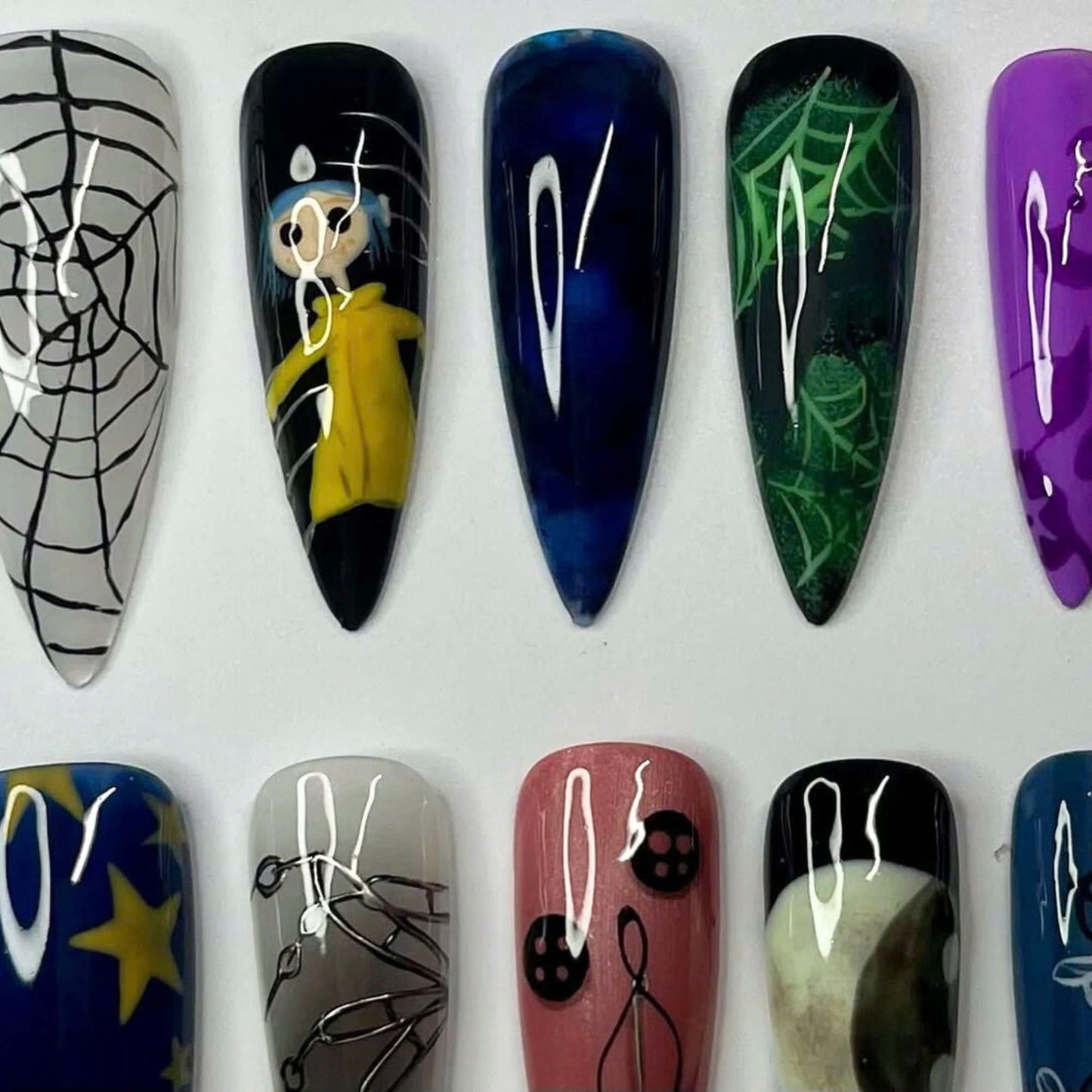 Coraline Press On Nails - Gothic Web Fantasy Press On Nails