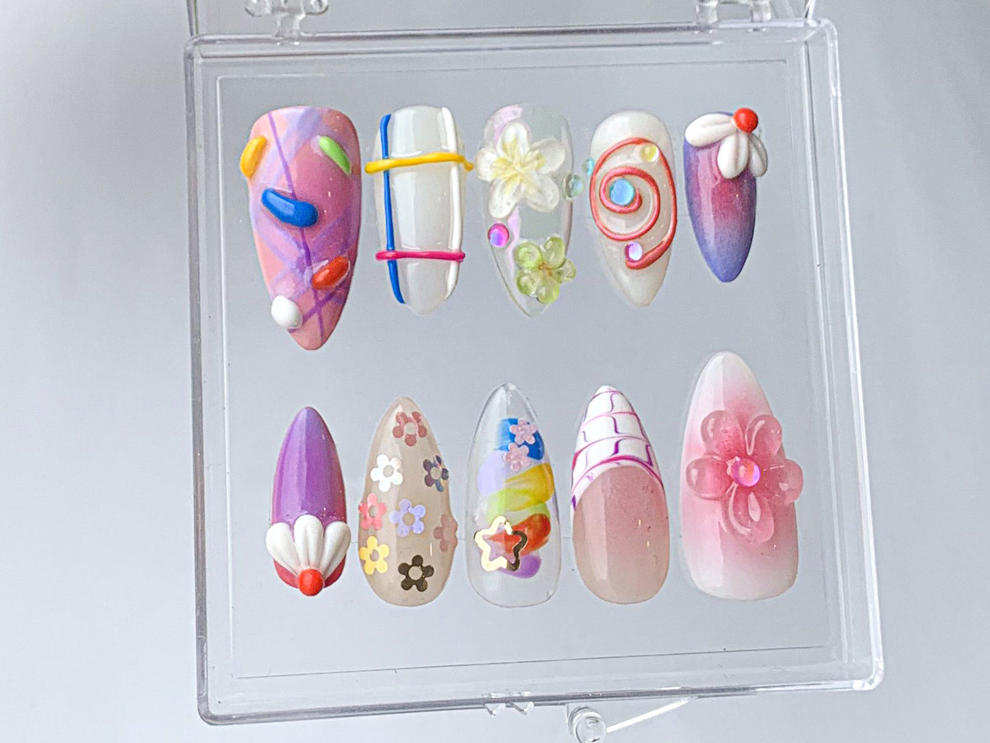 Playful Candy Garden 3D Press On Nail Set