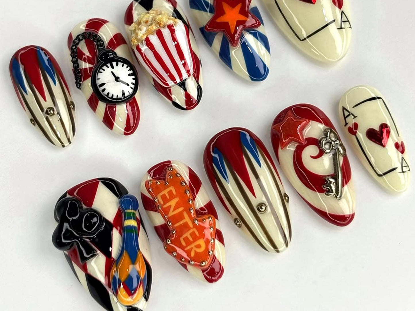Carnival Circus 3D Press On Nail Set