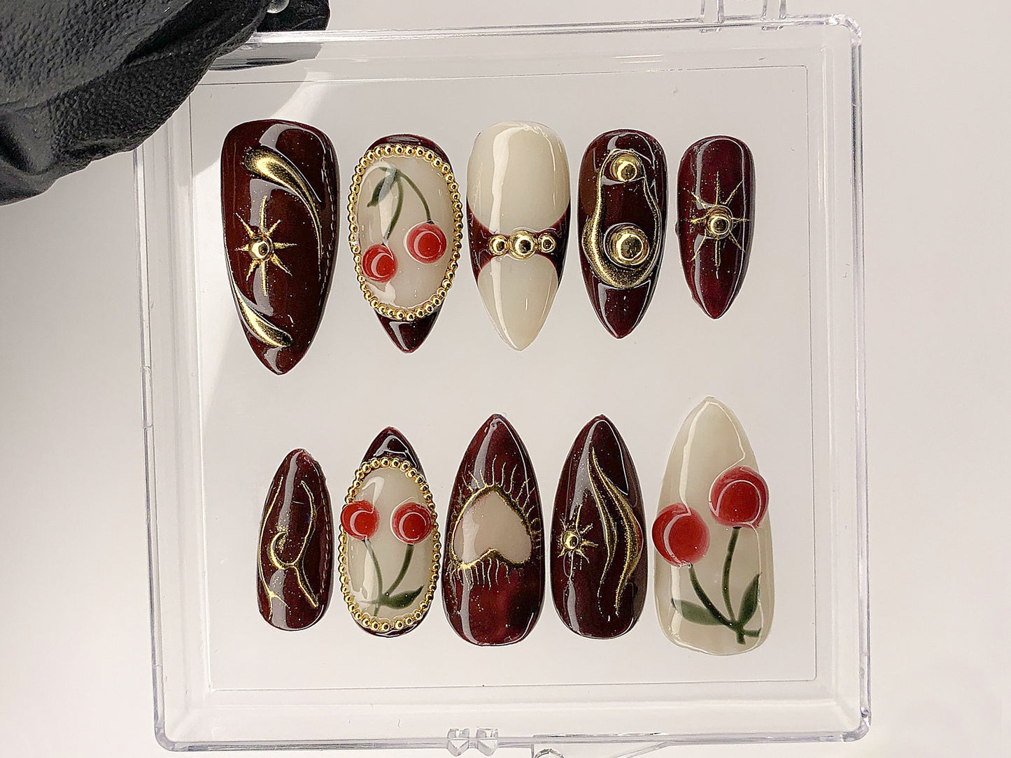 Luxury Red Cherry Press On Nails