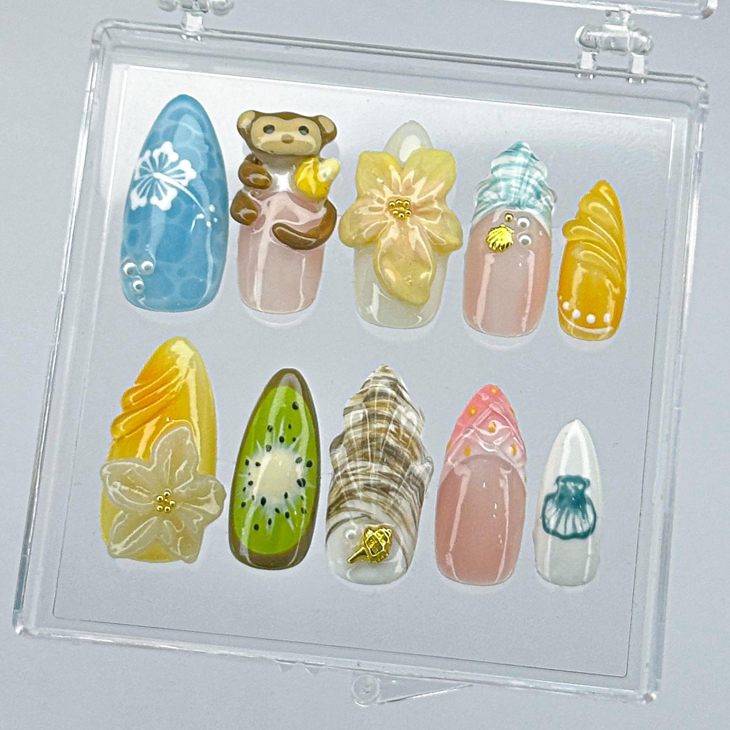 Cute Monkey Press On Nails