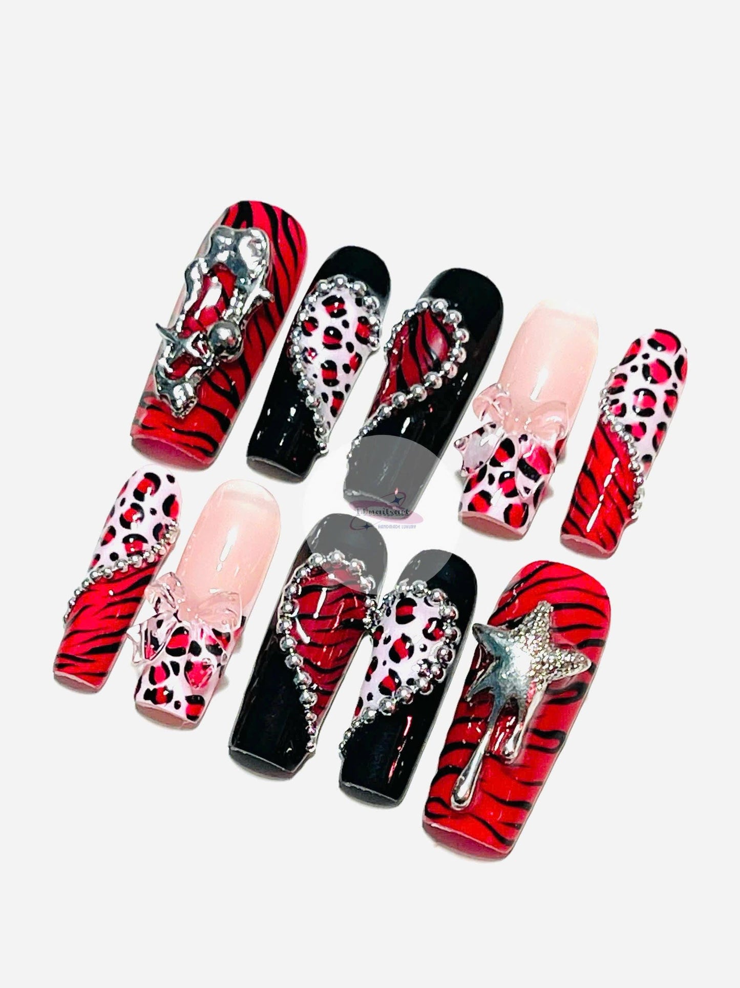 Bold 3D Leopard Tiger Nail Art Set
