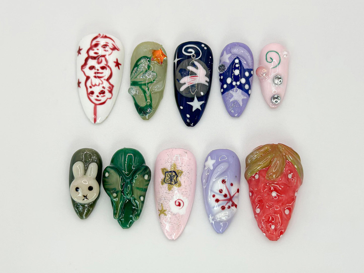 Stunning 3D Nail Art Set - Unique, Trendy Designs