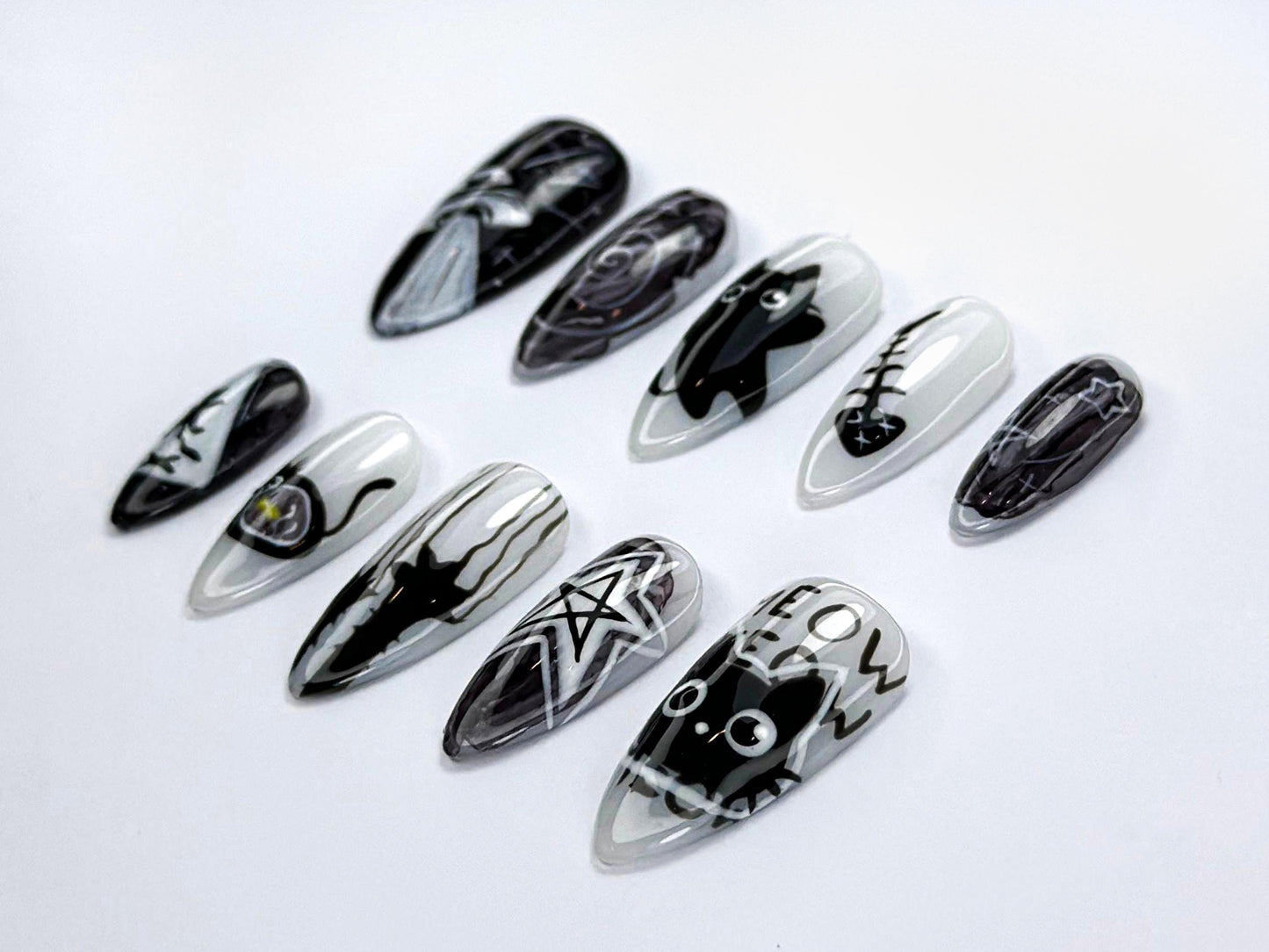 Alien Cat Gothic Press On Nail Set