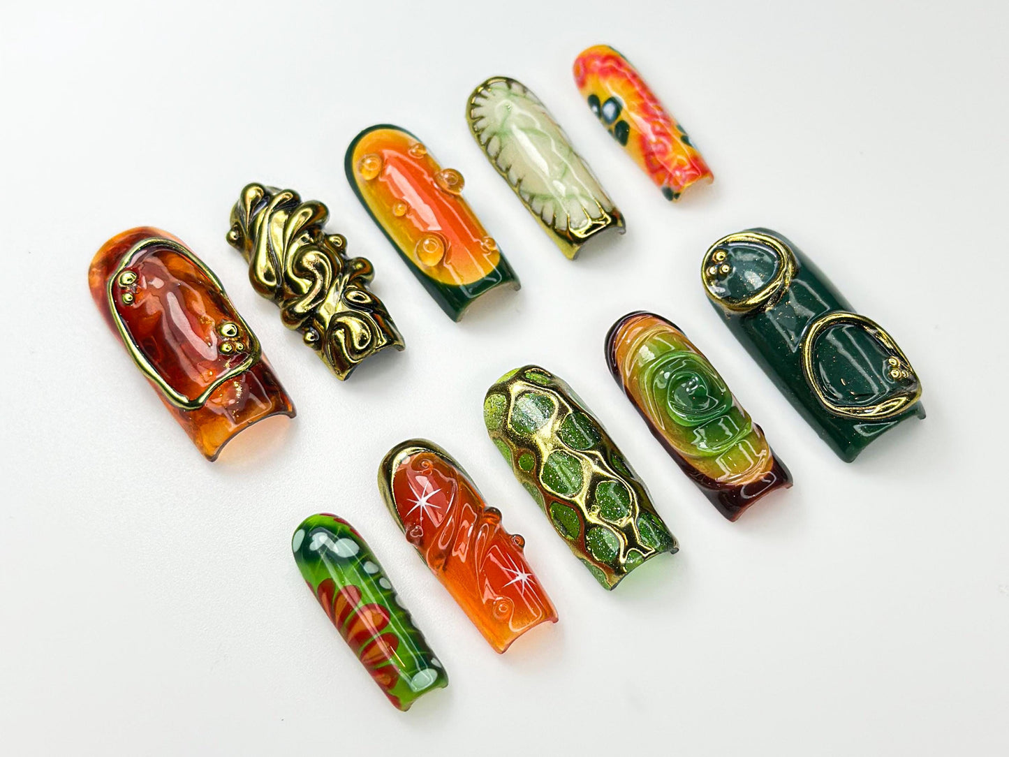 Retro Jungle Luxe Press On Nails