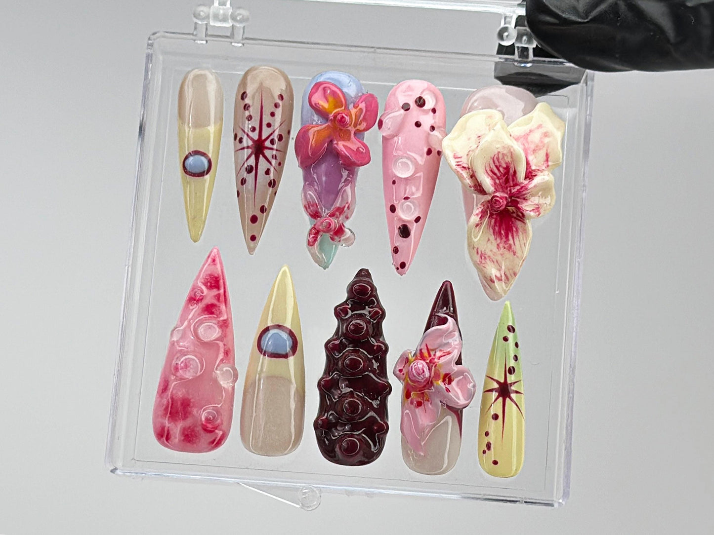 Avant-Garde Orchid 3D Press On Nail Set