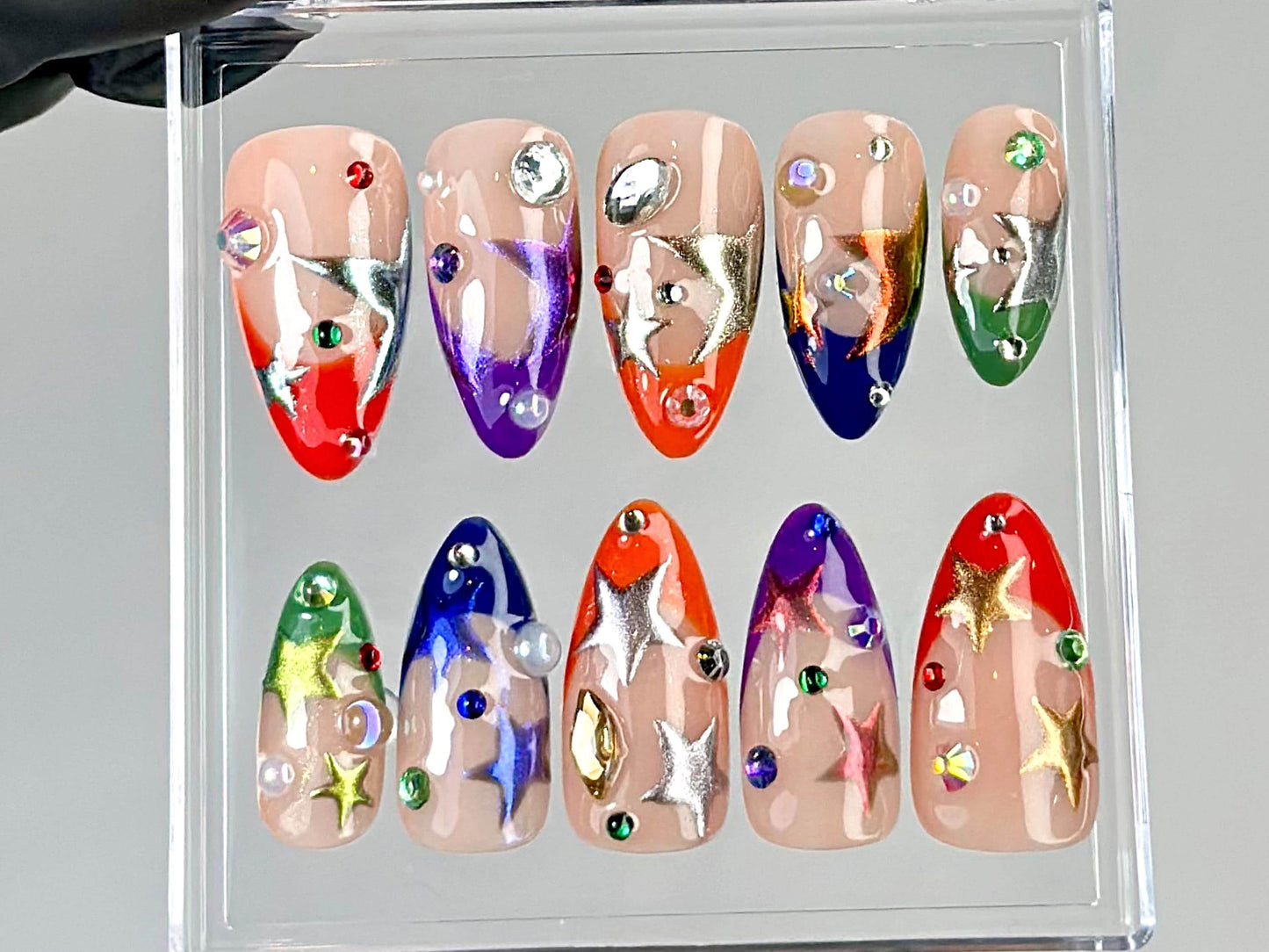 Color Pop Starburst Press On Nails Set