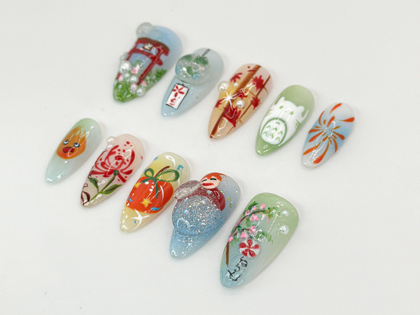 Vibrant 3D Anime Press-On Nails