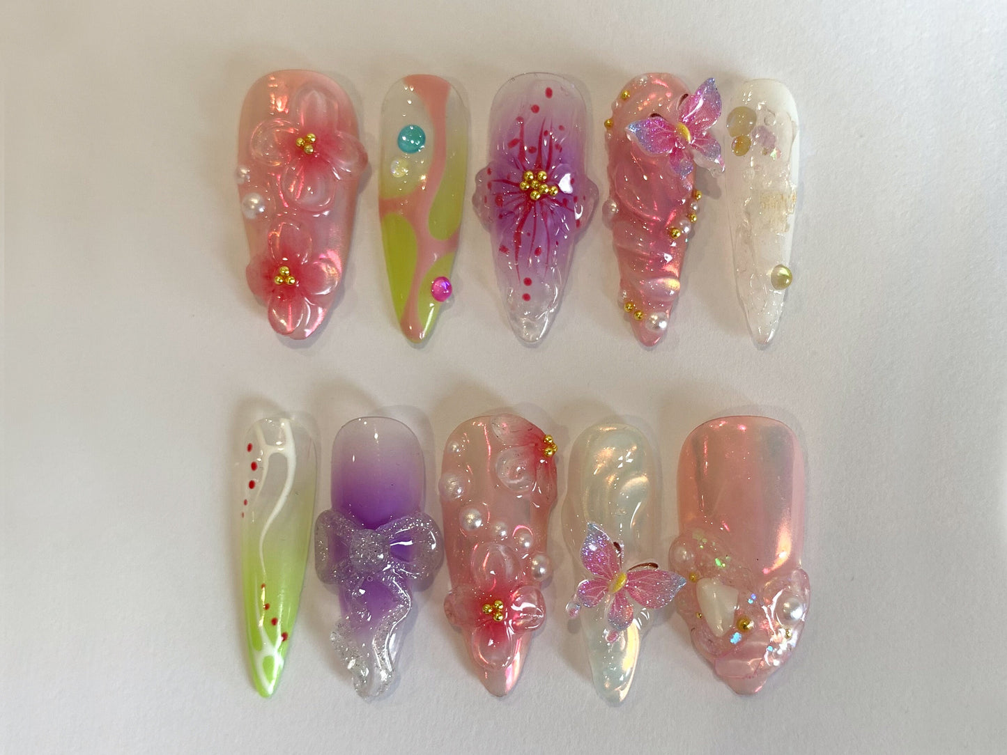 Stunning 3D Floral Butterfly Nail Art Set