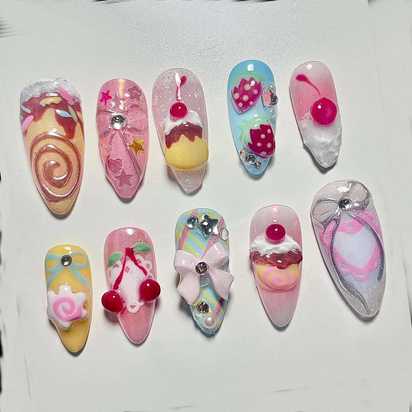 Cute 3D Dessert Nail Art Set - Trendy & Unique