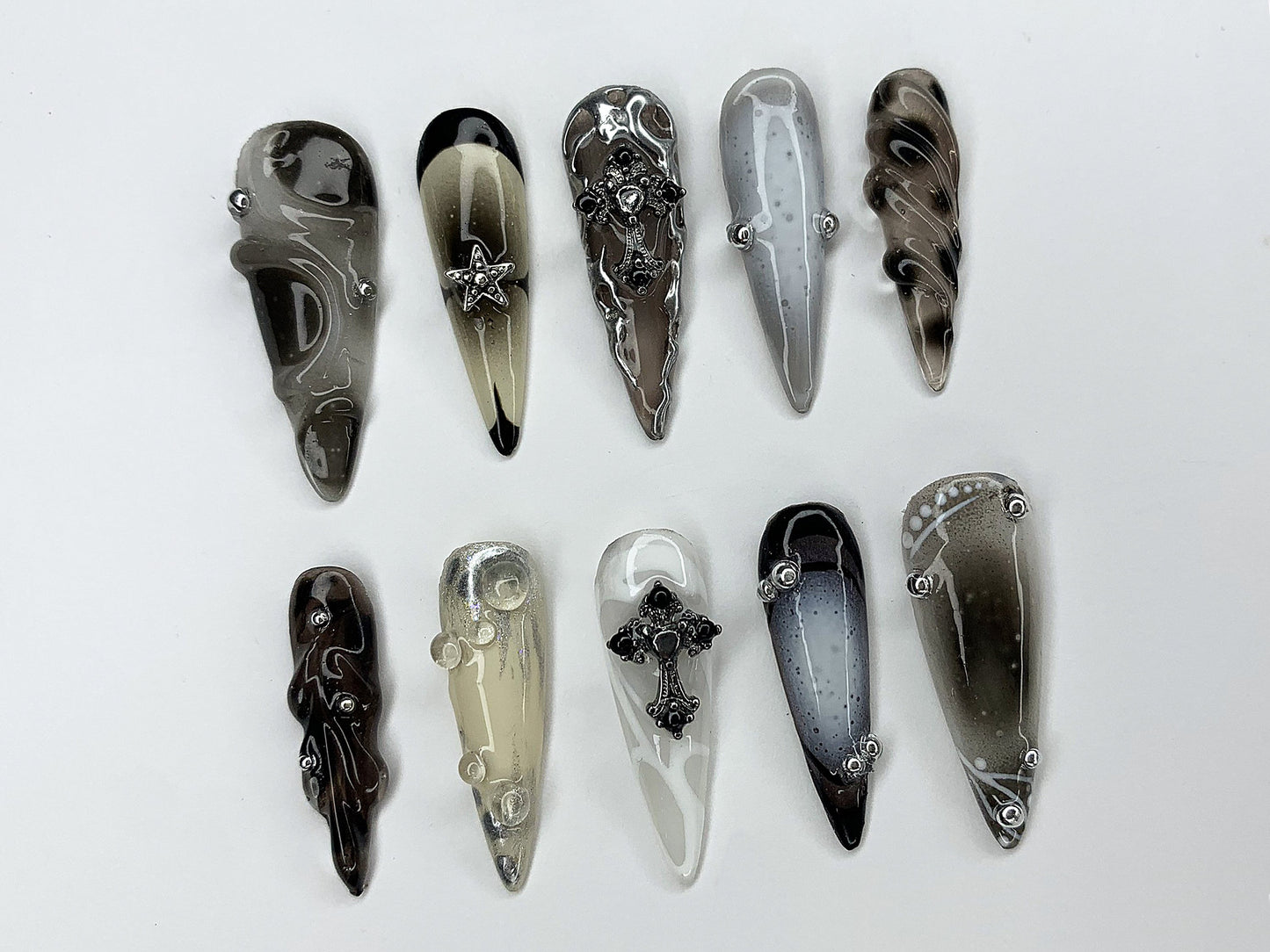 Stylish 3D Marble Nail Art Set - Unique & Trendy Design