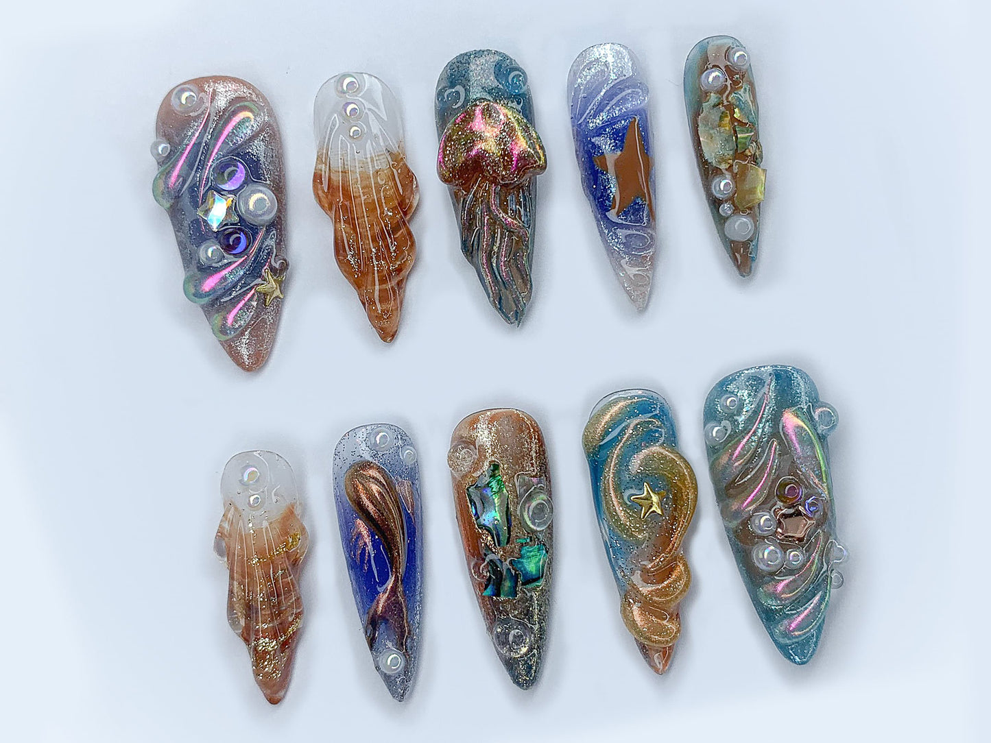 Free Style Chrome Press On Nails Set
