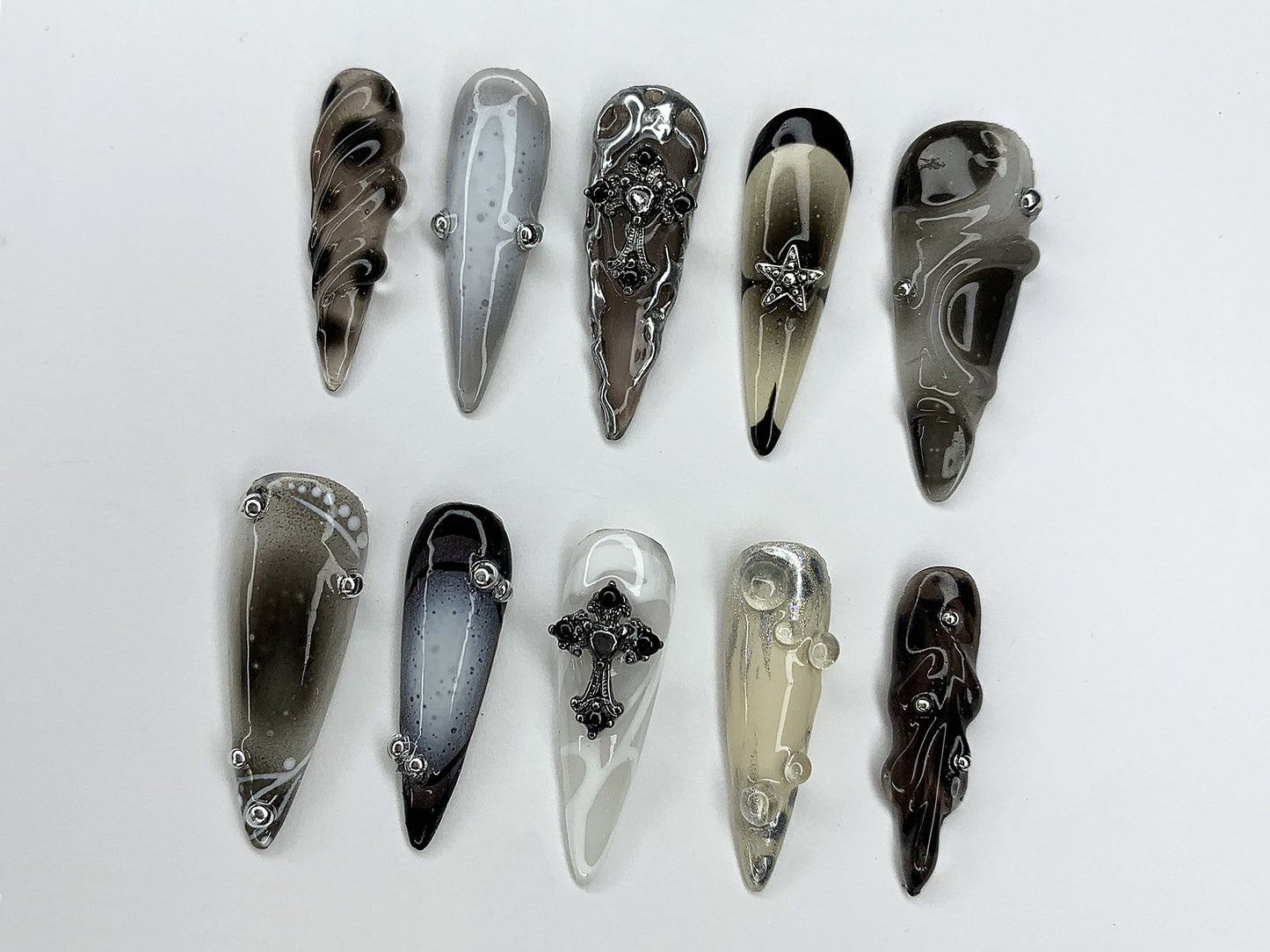 Stylish 3D Marble Nail Art Set - Unique & Trendy Design
