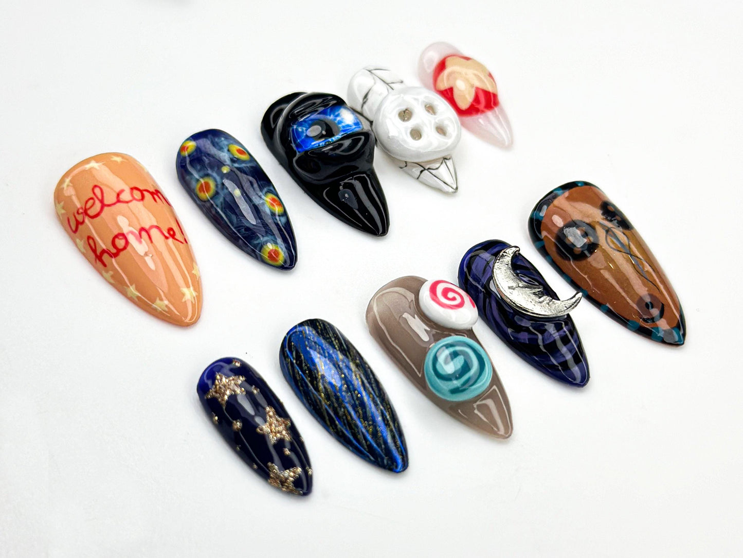 Other World Fantasy Press-On Nails with Mystic Charm.