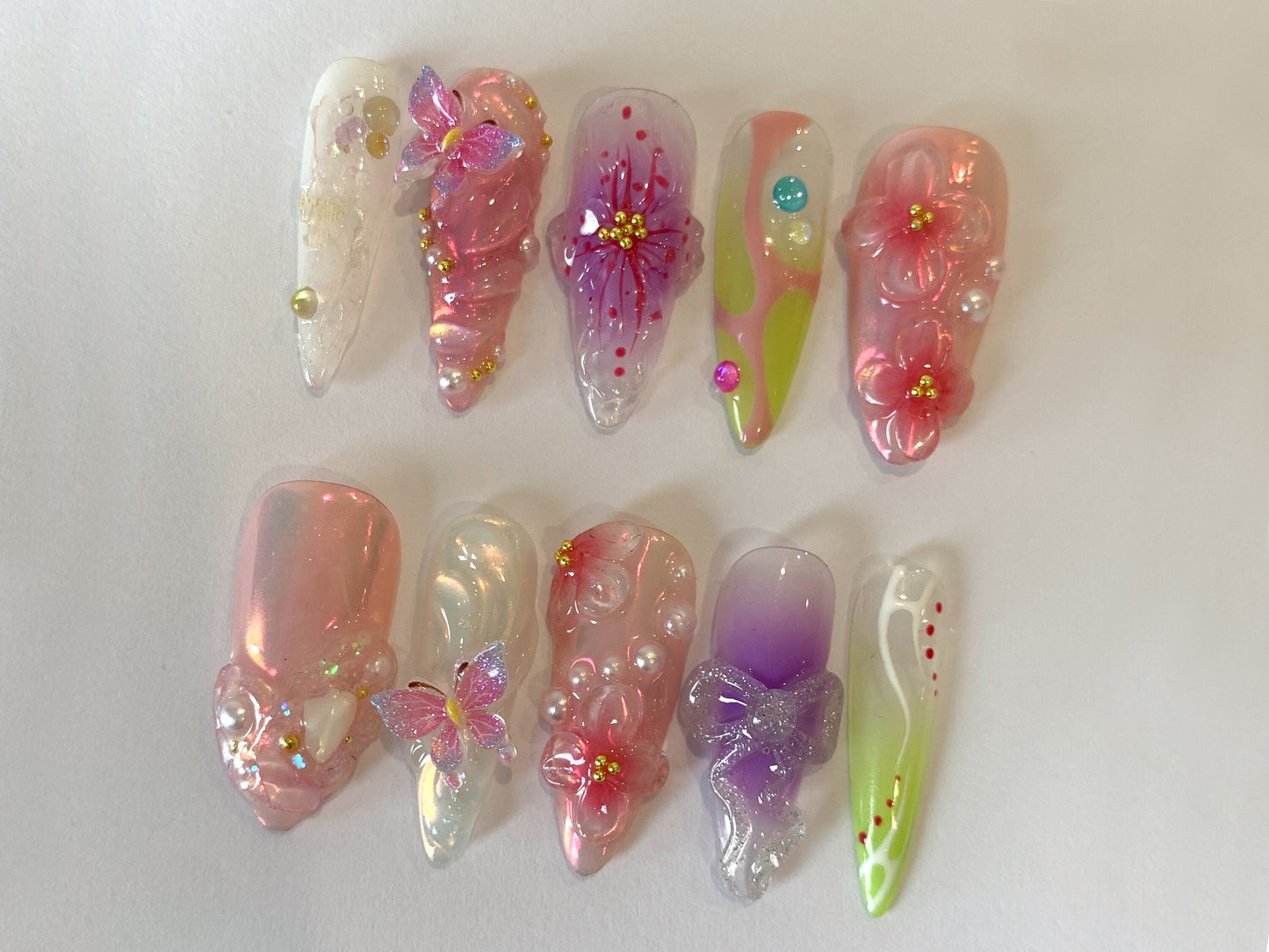 Stunning 3D Floral Butterfly Nail Art Set