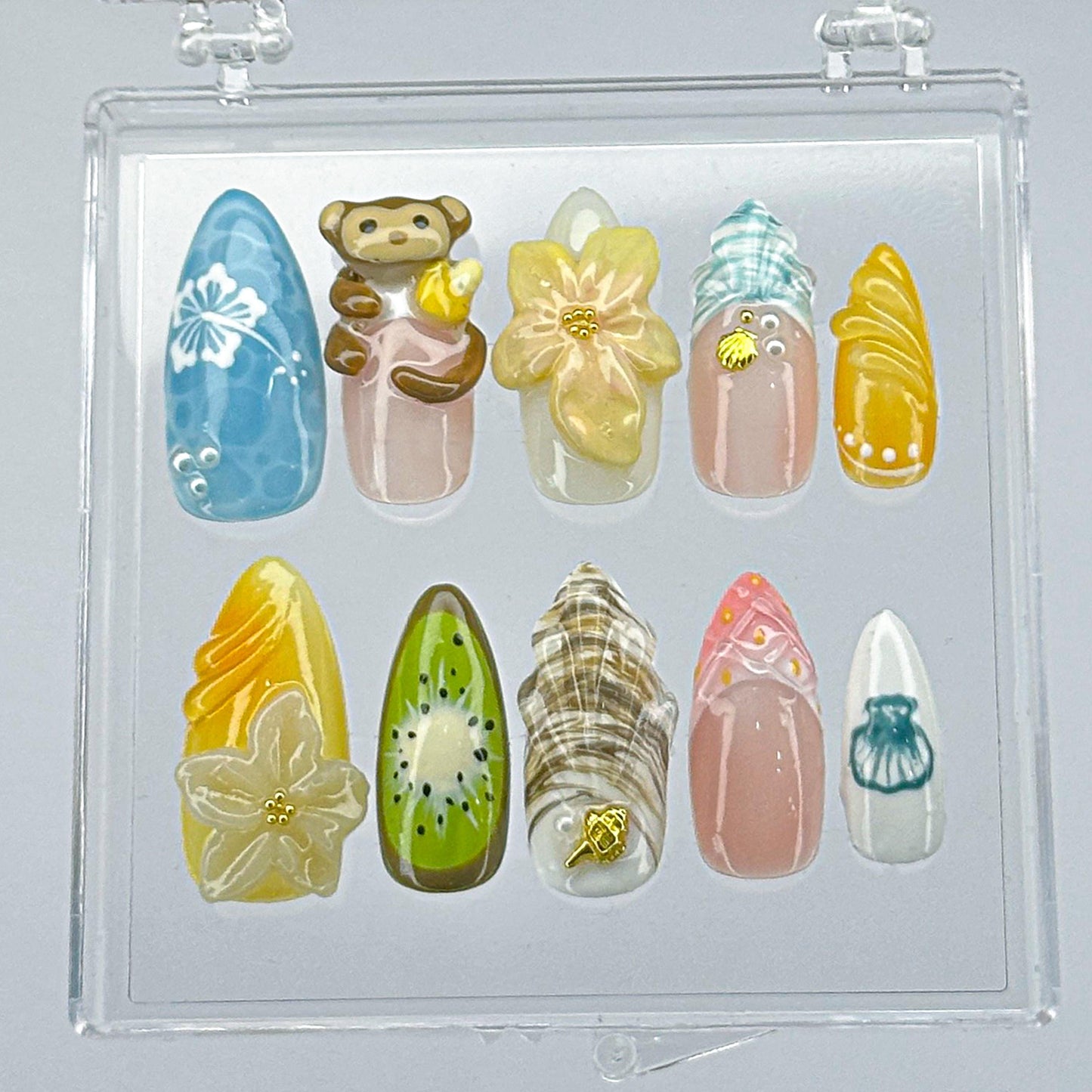 Cute Monkey Press On Nails
