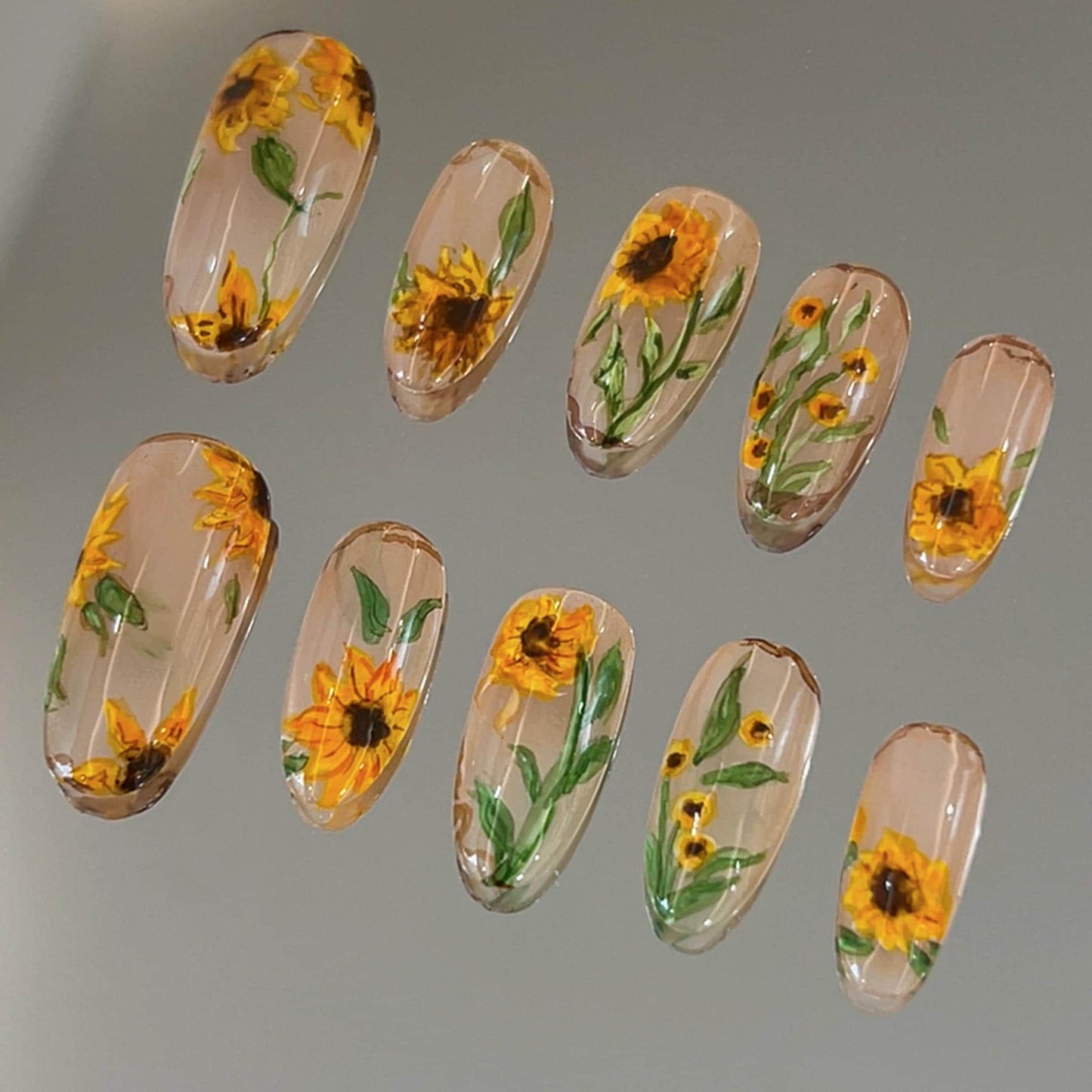 Stunning Sunflower Nail Art Set - 10 Pcs
