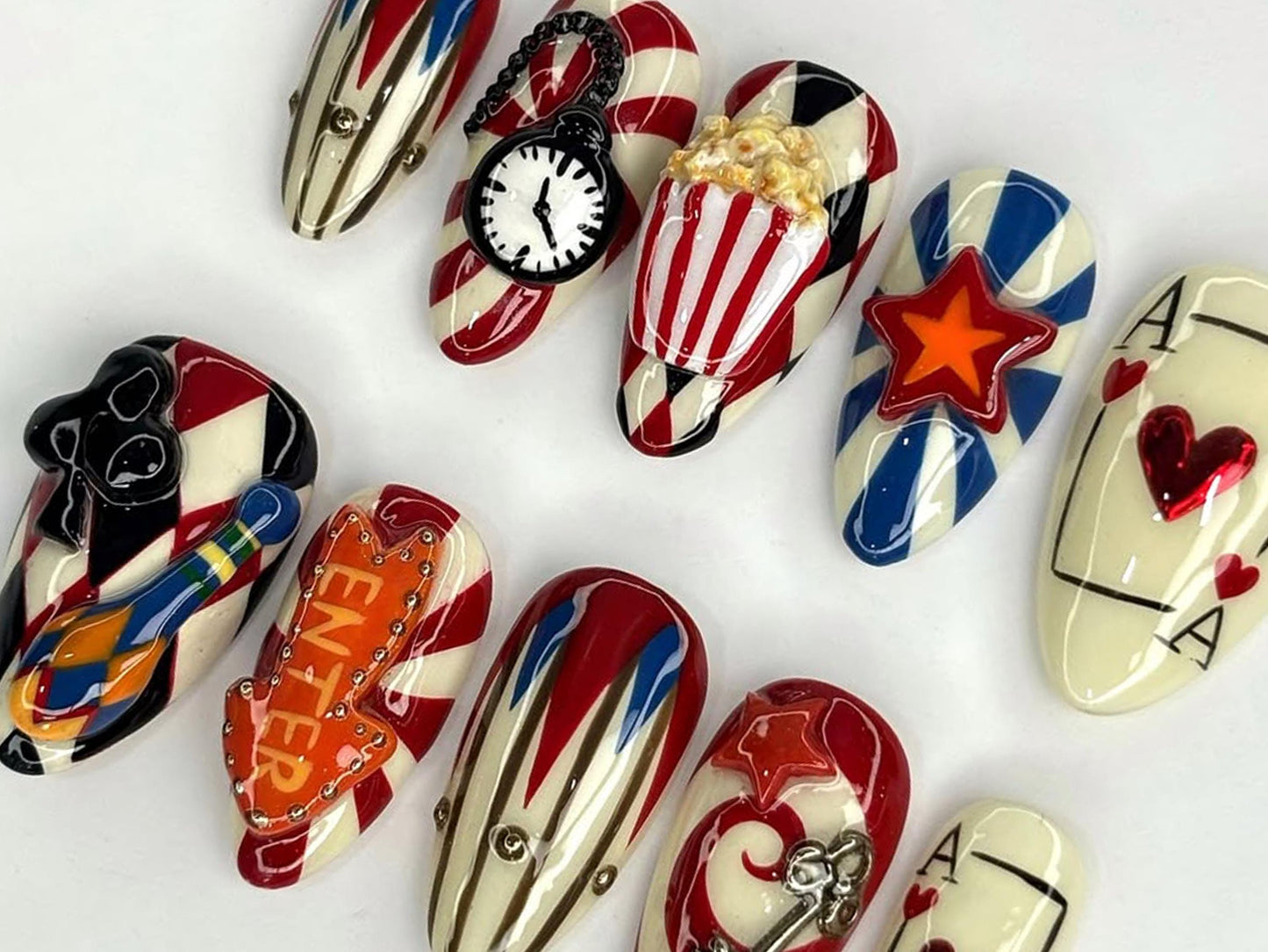 Carnival Circus 3D Press On Nail Set