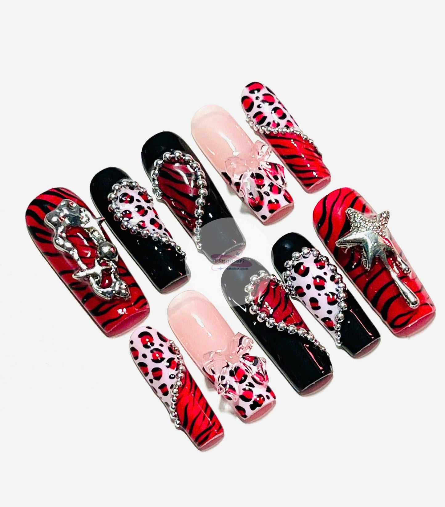Bold 3D Leopard Tiger Nail Art Set