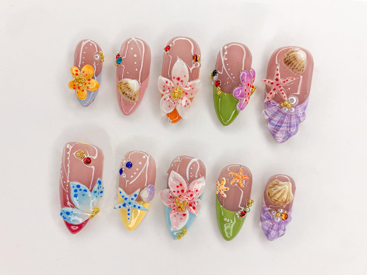 Stunning Ocean Nail Art Set - Vibrant Designs