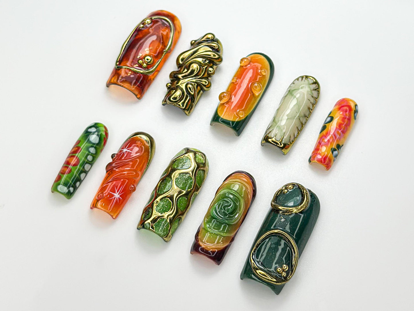 Retro Jungle Luxe Press On Nails