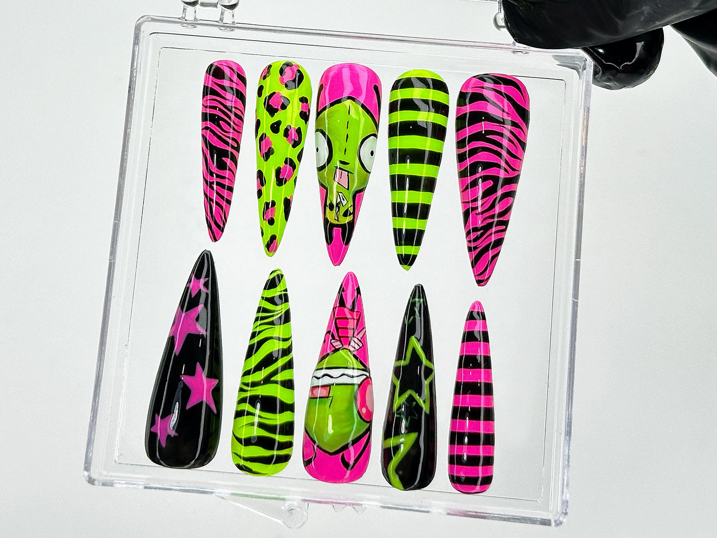 Bold Neon Monster Press On Nails