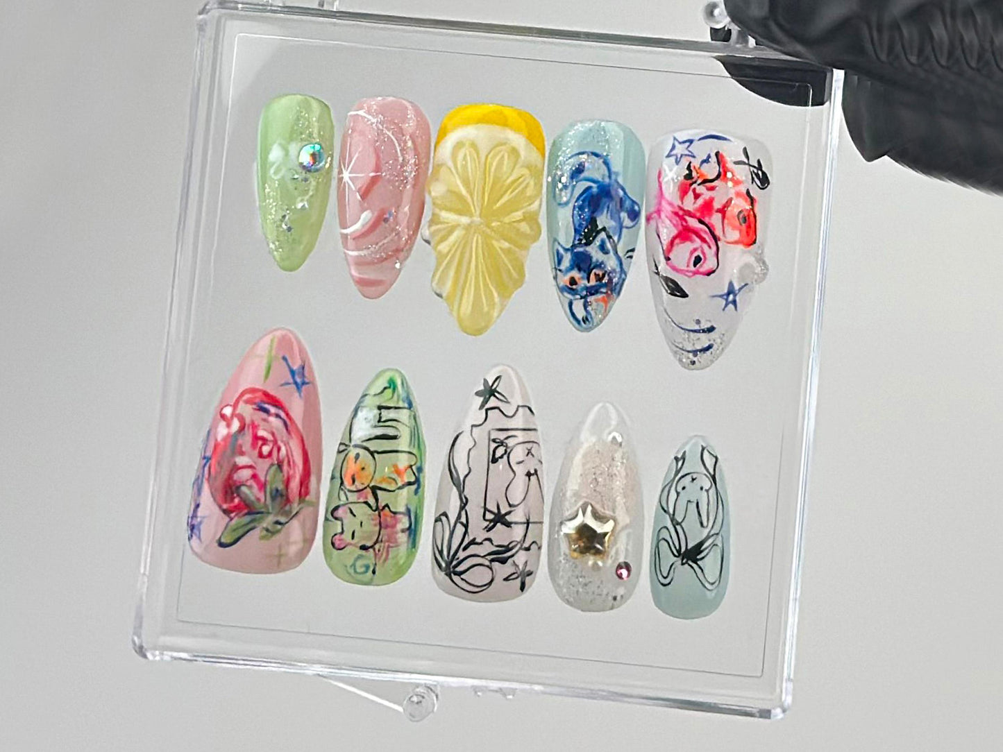 Artistic Expression Press On Nails Whimsical Bunny