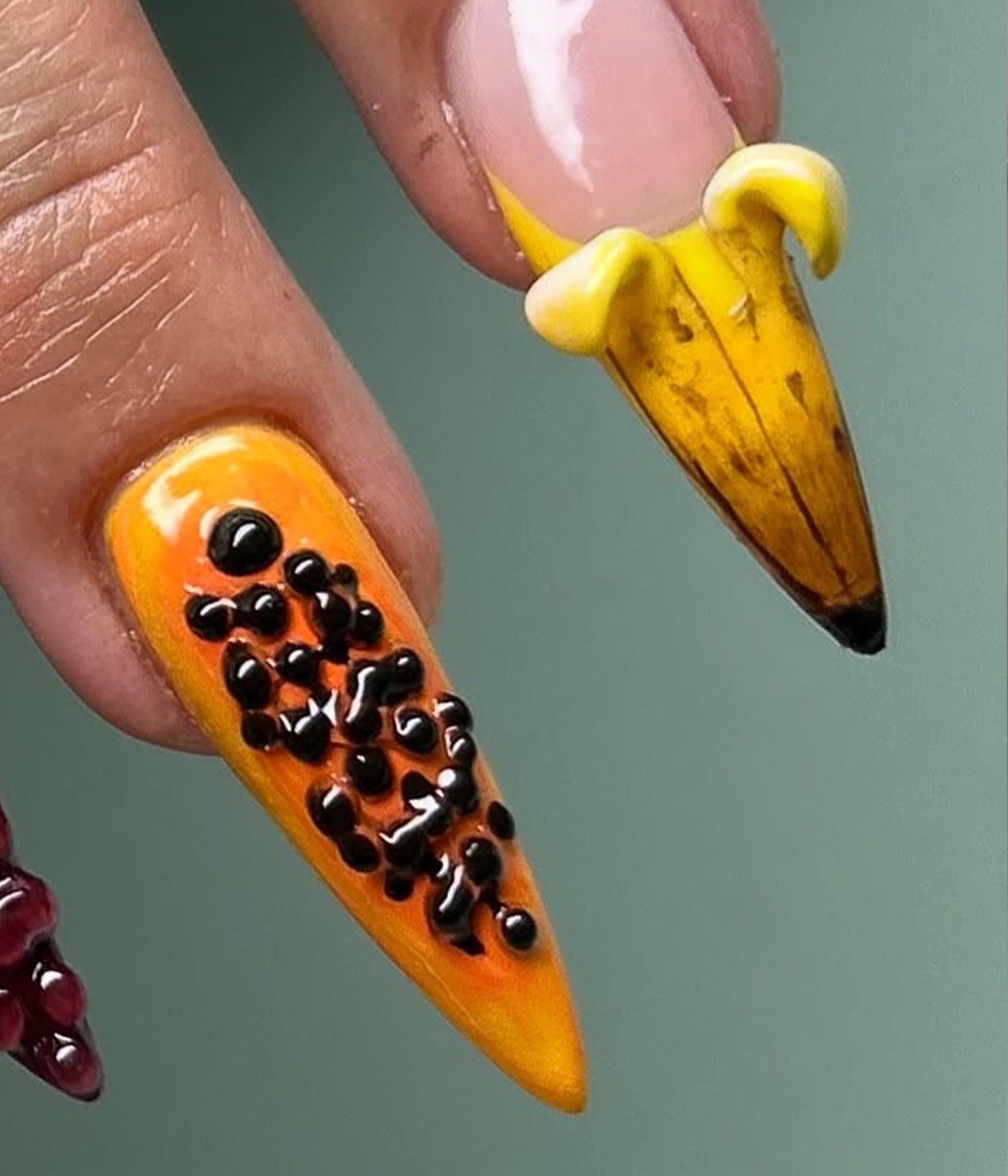 3D Tropical Fruit Pop Press On Nail Set