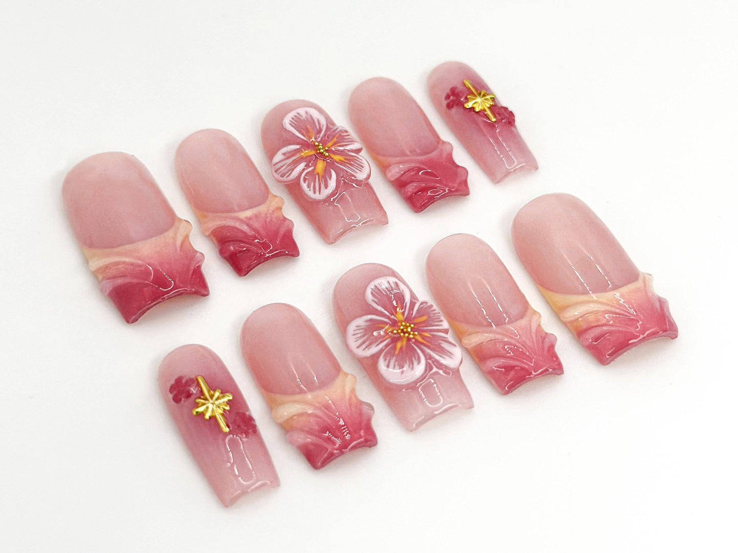 Floral Elegance Pink Nail Art Set