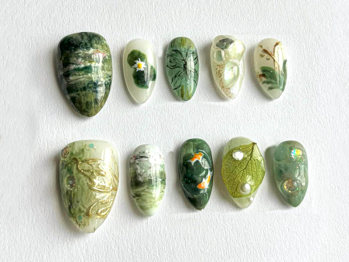 Stunning Green Nail Art - Unique Designs