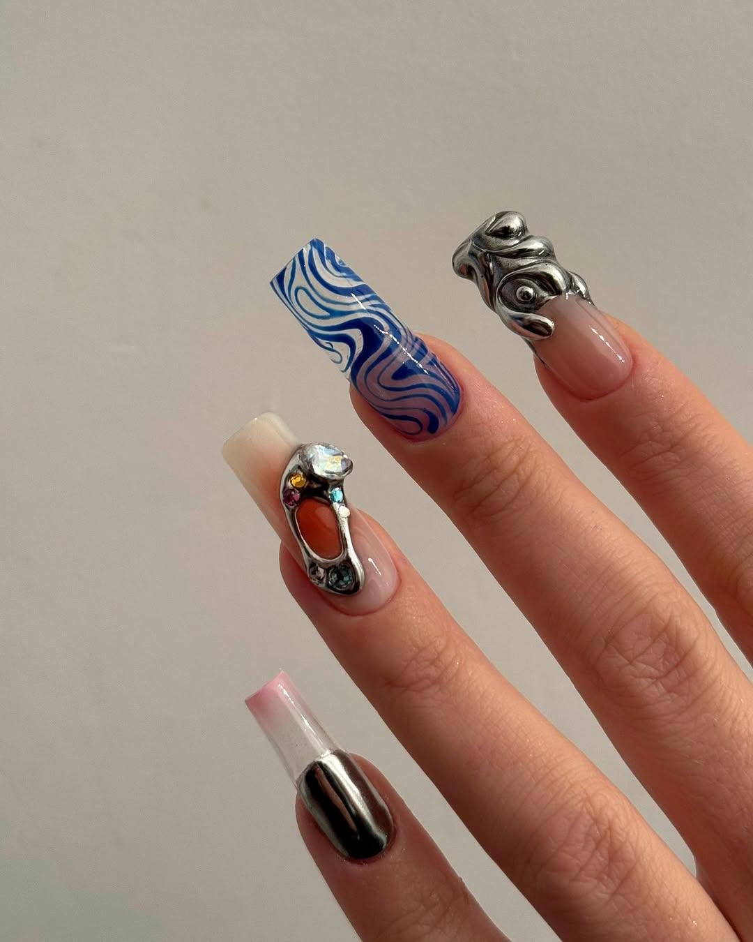 3D Tropical Fruit Paradise Press On Nail Set