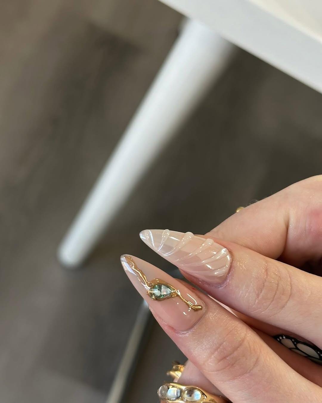 Emerald Butterfly Wing Press On Nails