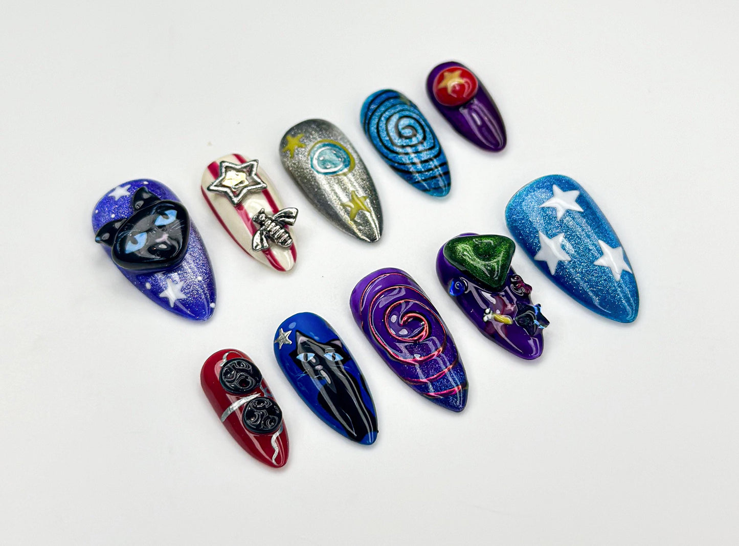 Unique Cosmic Galaxy Press On Nails